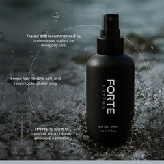 Forte Series Sea-Salt Spray used on dry hair to add volume.