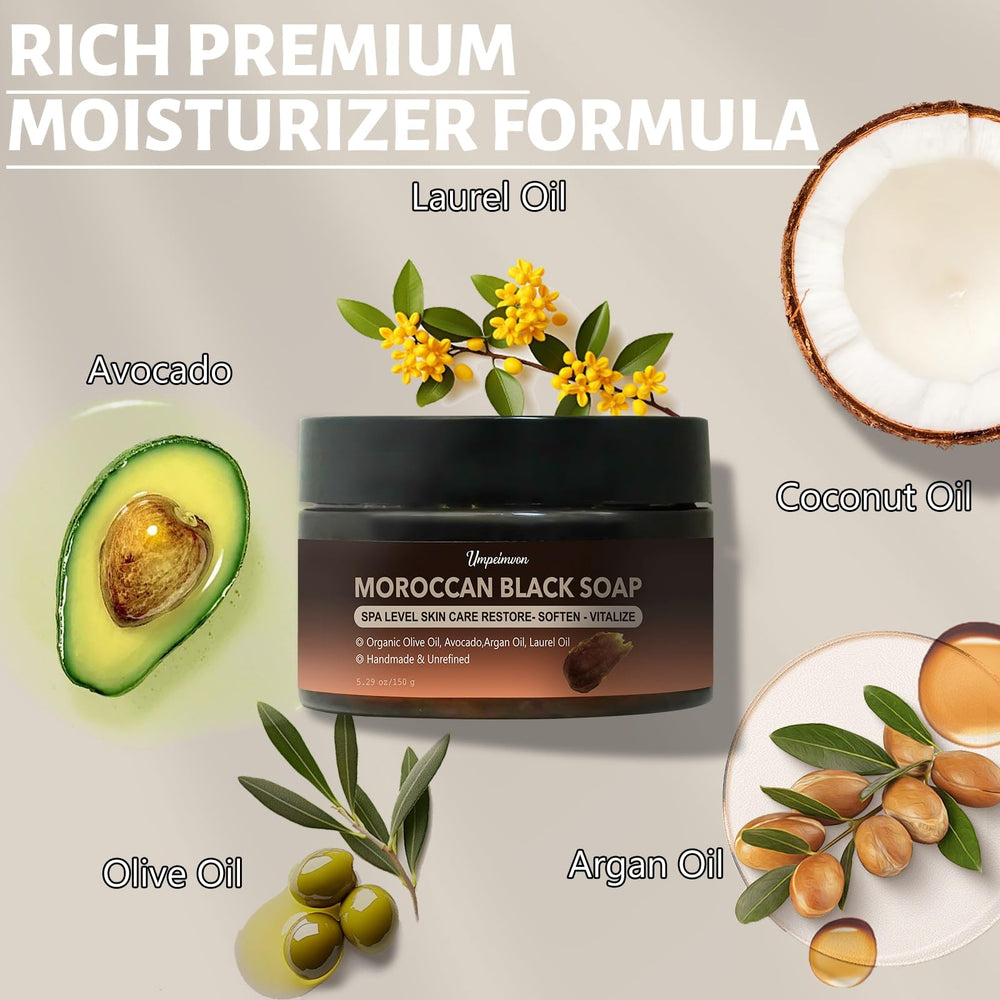 Forvirness Jabón Negro Marroquí, ingredientes clave, aceites naturales