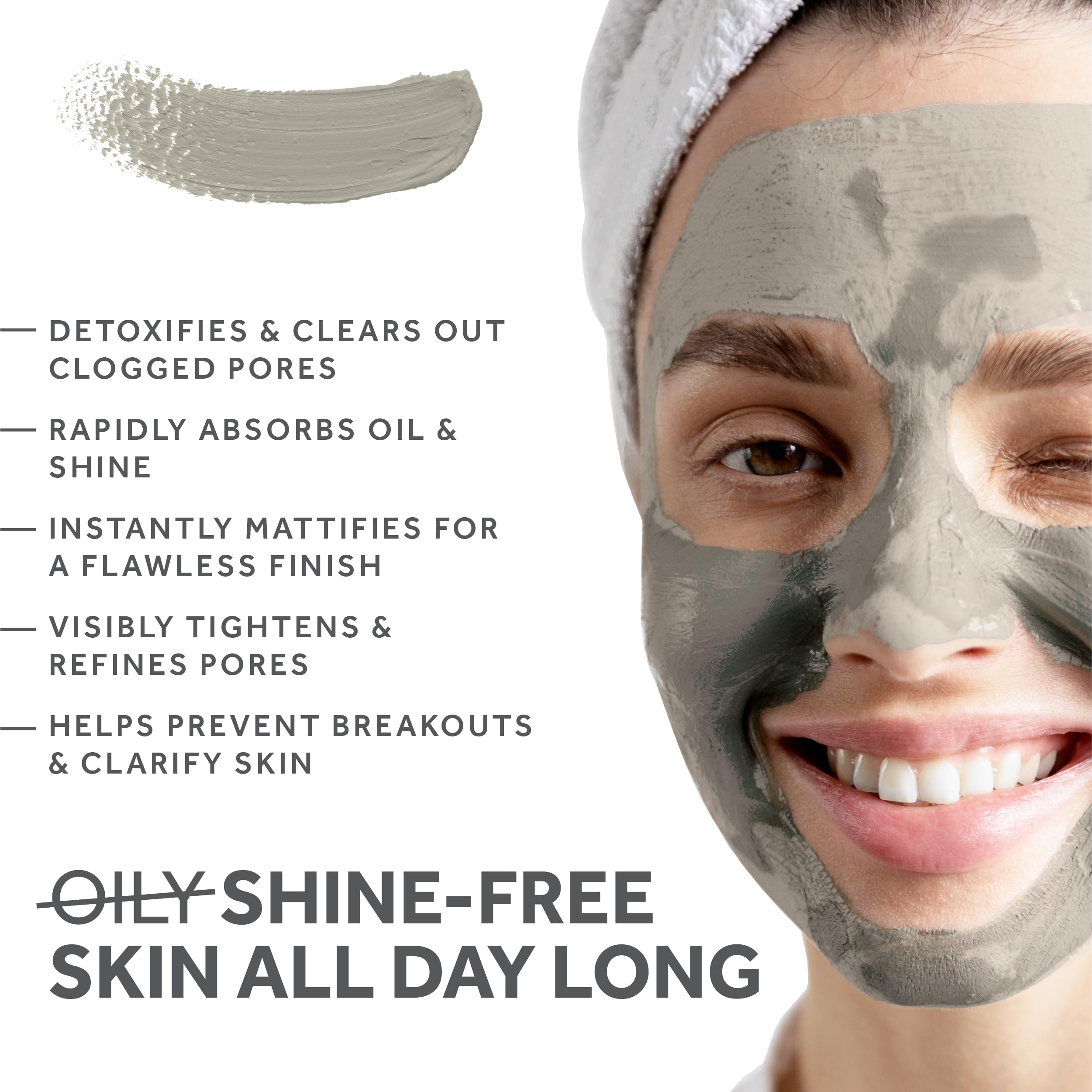 FOSSIL POWER Bentonite polvo, textura fina para mascarilla facial suave.