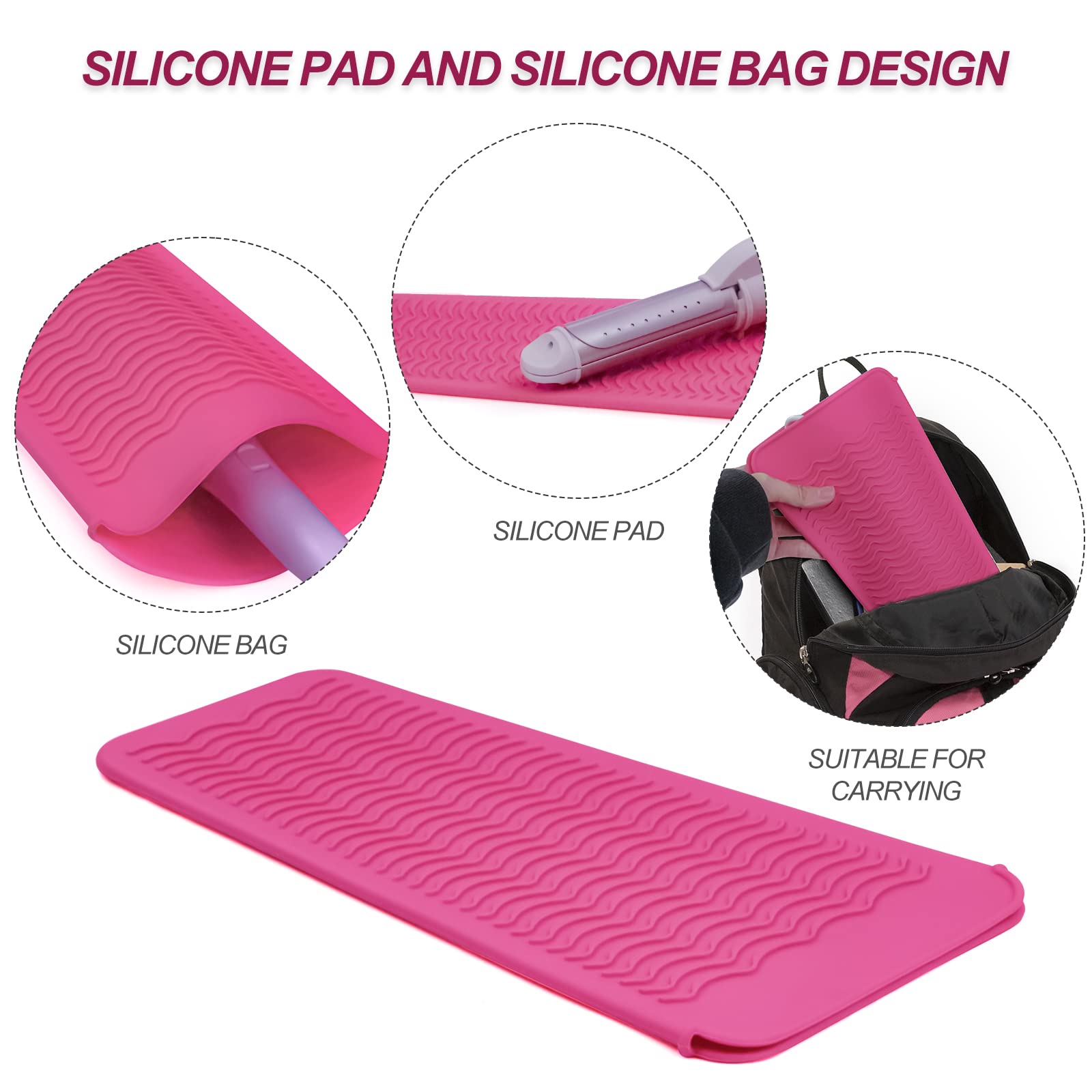 Fouews 2-in-1 design for safe storage of hot tools in pink