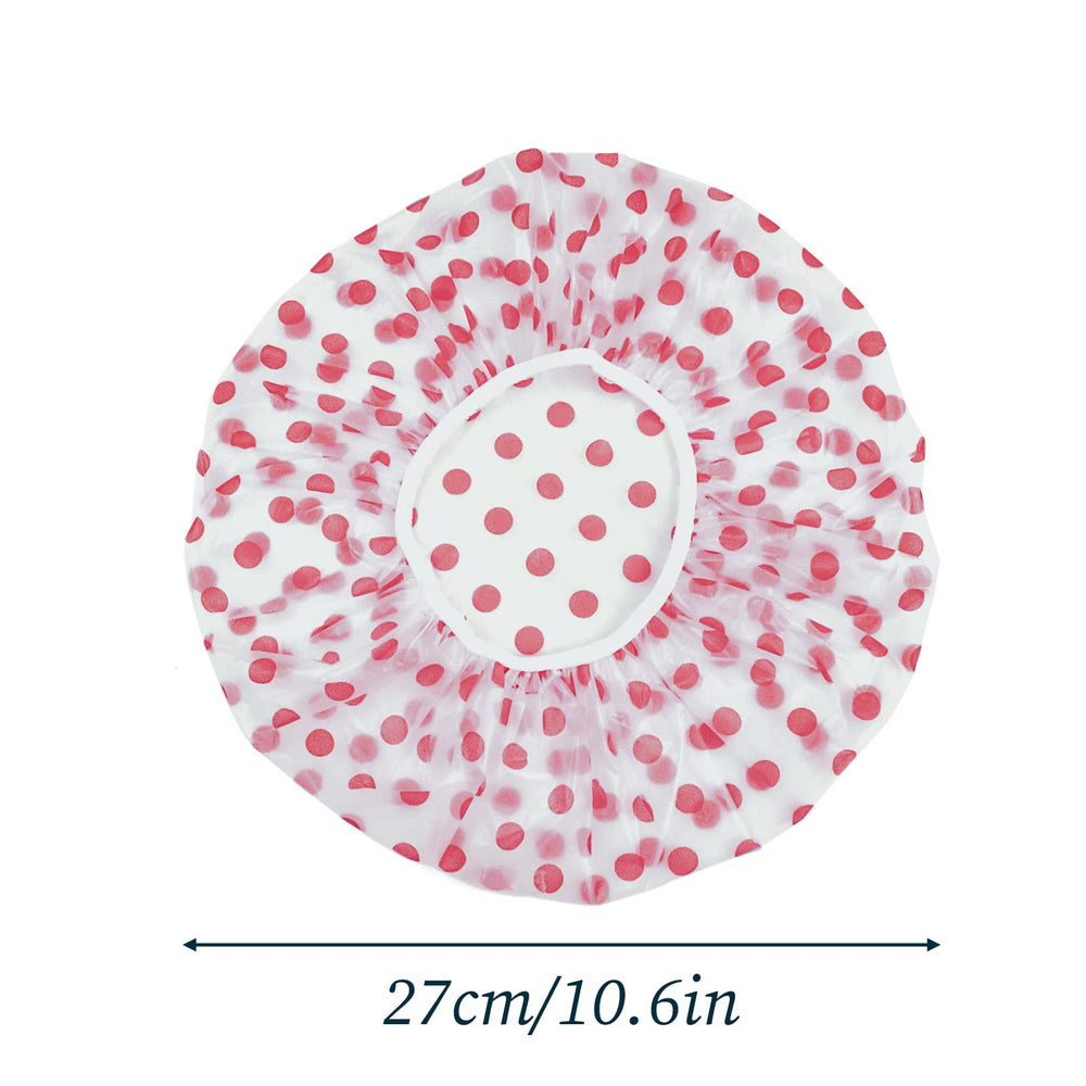 Fouews blue dot-pattern shower cap is lightweight and travel-friendly