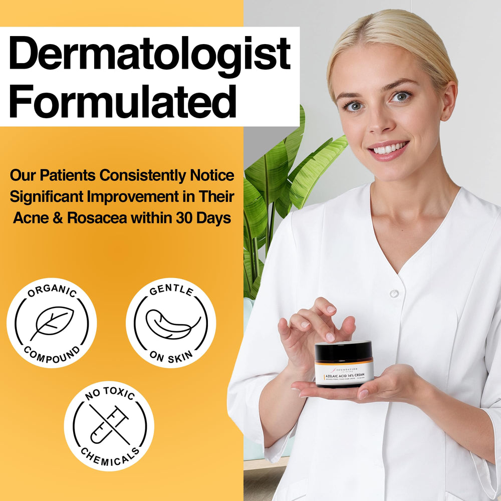 Foundation Skincare azelaic acid 14% application shot demonstrates easy inclusion in routine