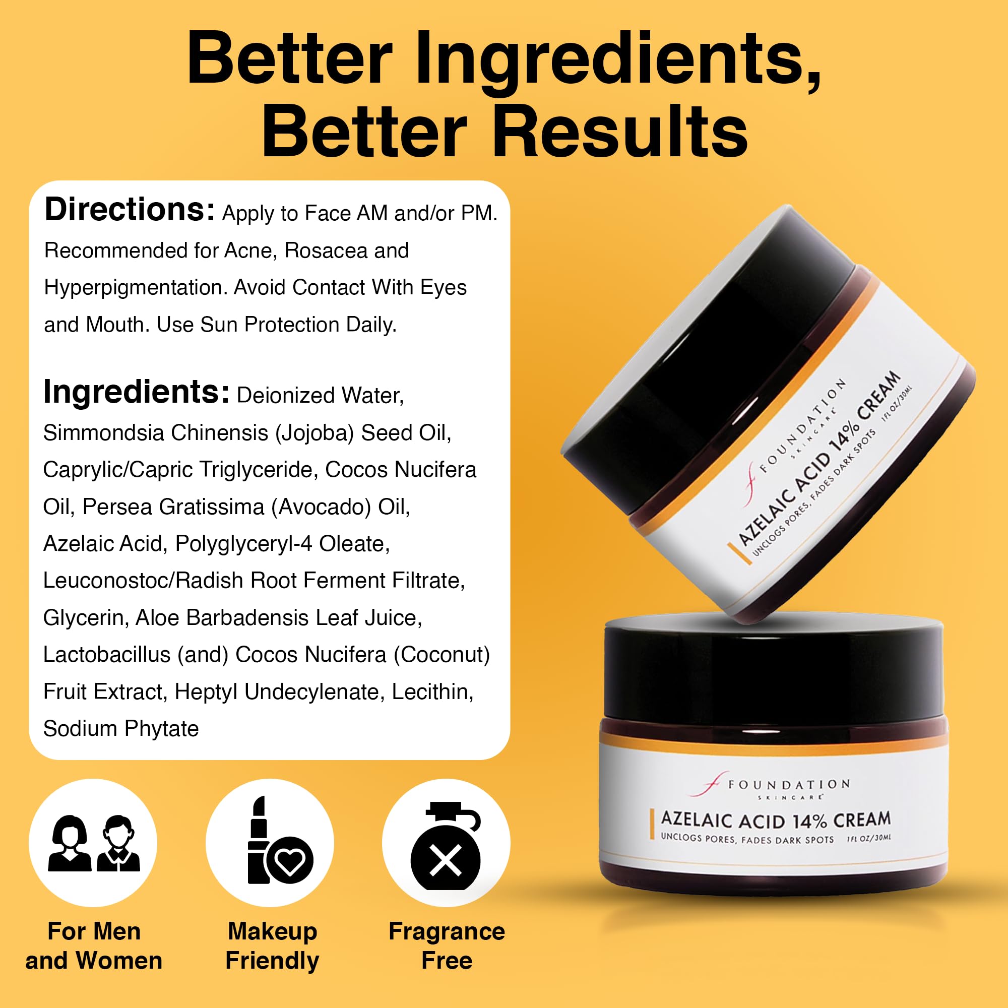 Foundation Skincare balanced-pores closeup implies clearer-looking skin with daily use