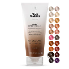 FOUR REASONS Color Mask Chocolate bottle showing color-depositing gloss for rich chocolate tones.