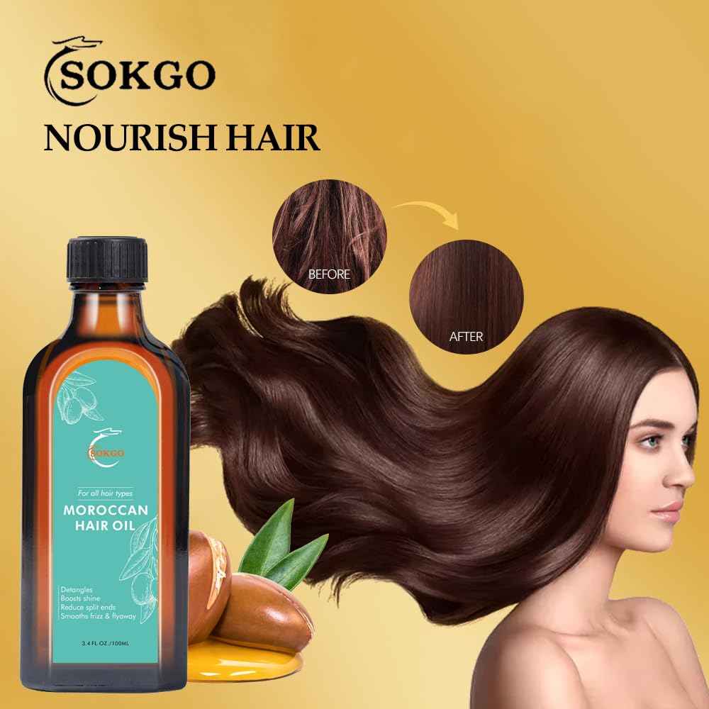 Hair after using Fovcos Moroccan Argan Treatment with glossy finish