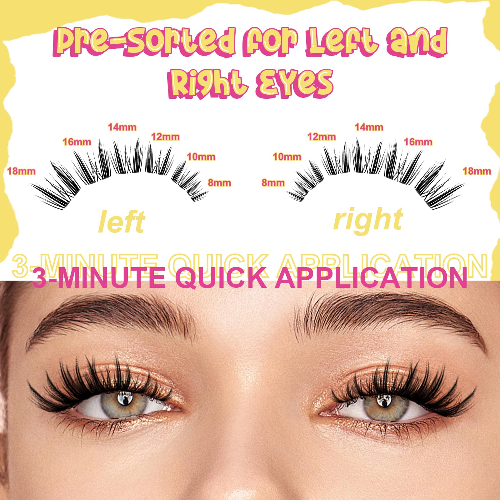 Fowendia 8–18mm lash clusters for versatile length customization.