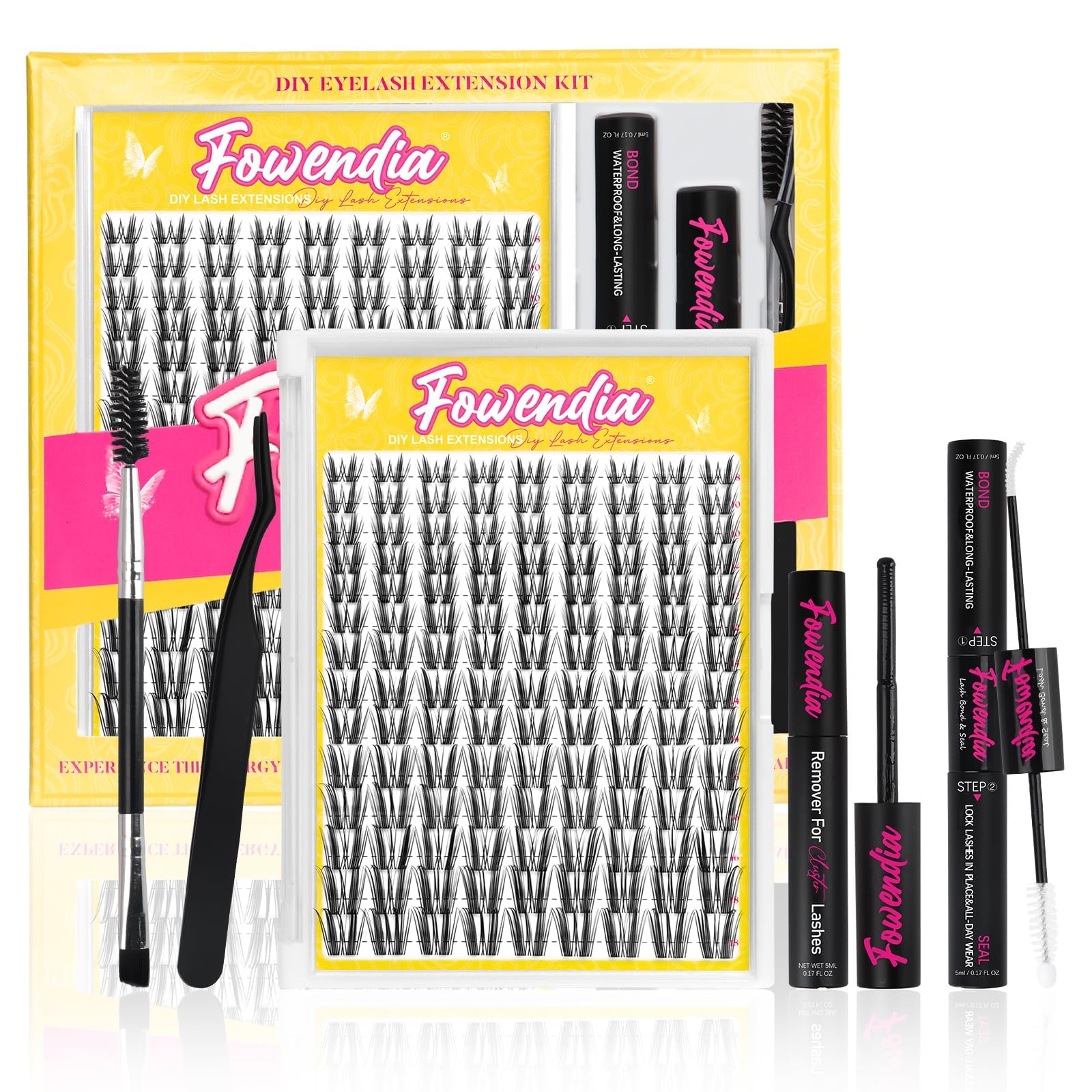 Fowendia Freya manga lash clusters pack for easy DIY lash extensions.