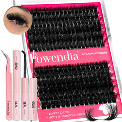 Fowendia lash clusters kit fluffy 80D for natural, wispy lashes at home