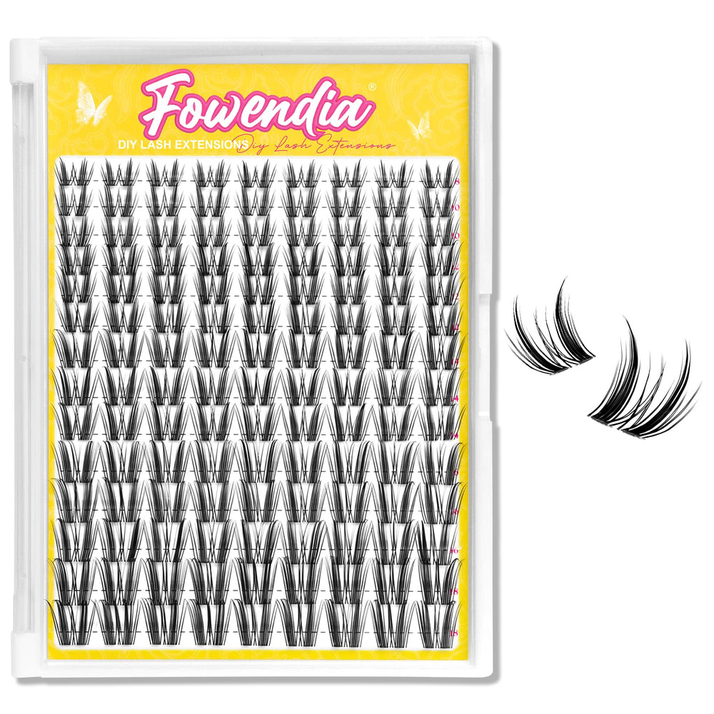 Fowendia Wispy Lash Clusters Freya 8-18mm show natural fluffy volume for daily wear.