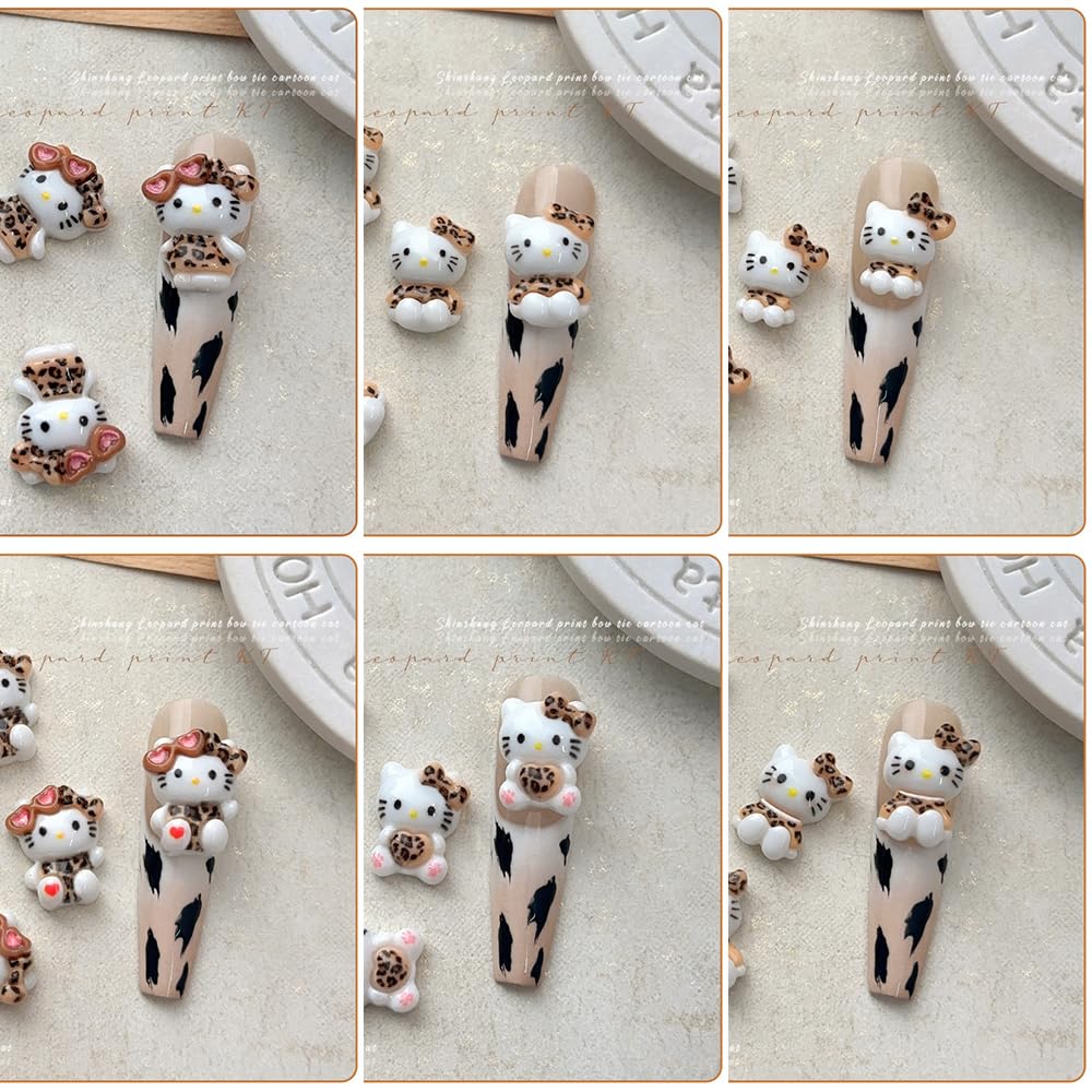 Foweso 3D cat nail ornaments with easy application