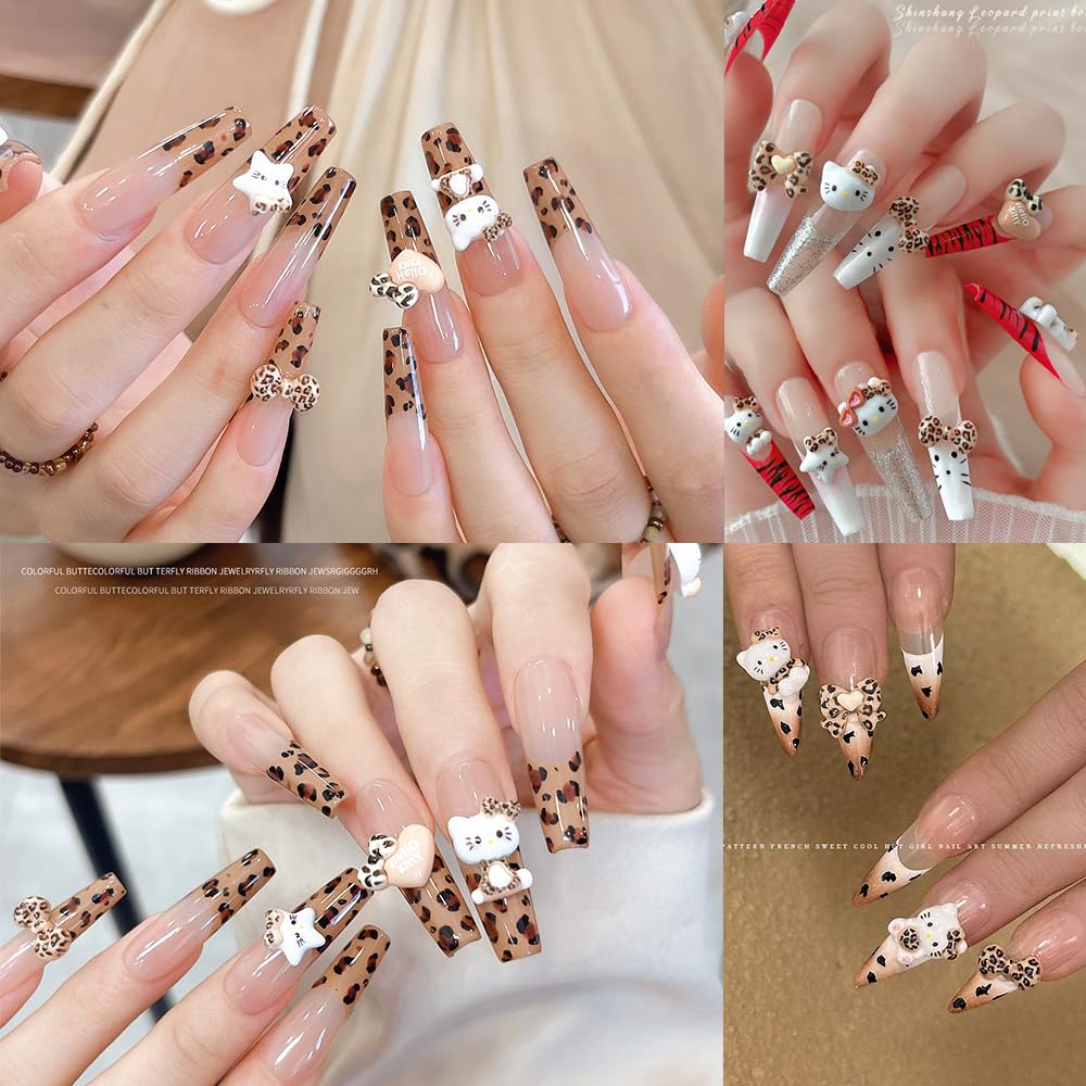 Foweso leopard print cat gems add shimmer to nails and crafts
