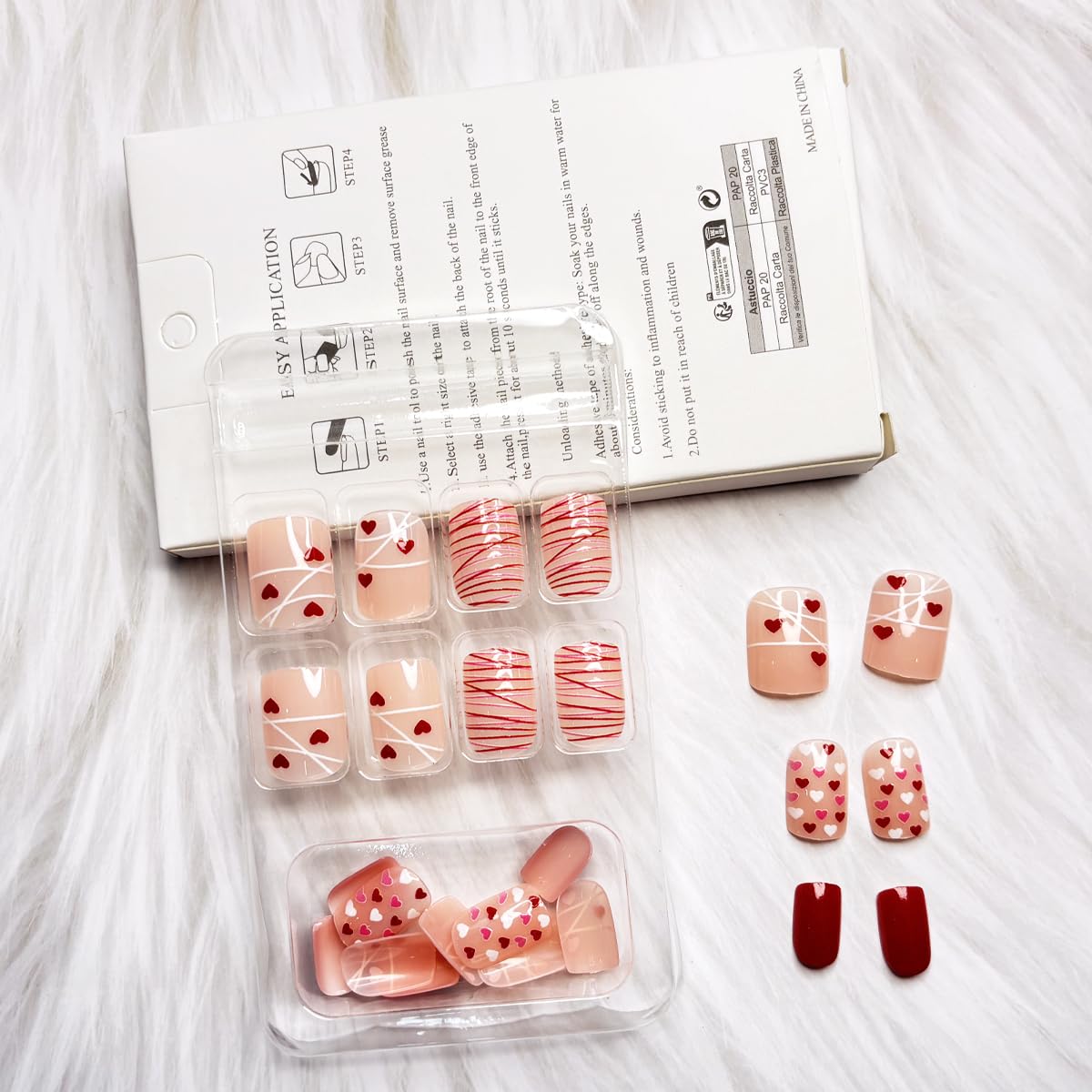 Foweso short square nails 24pcs for party-ready look at home.