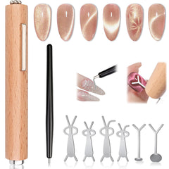FOWSRHRG 3-in-1 cat eye magnet pen for precise nail designs