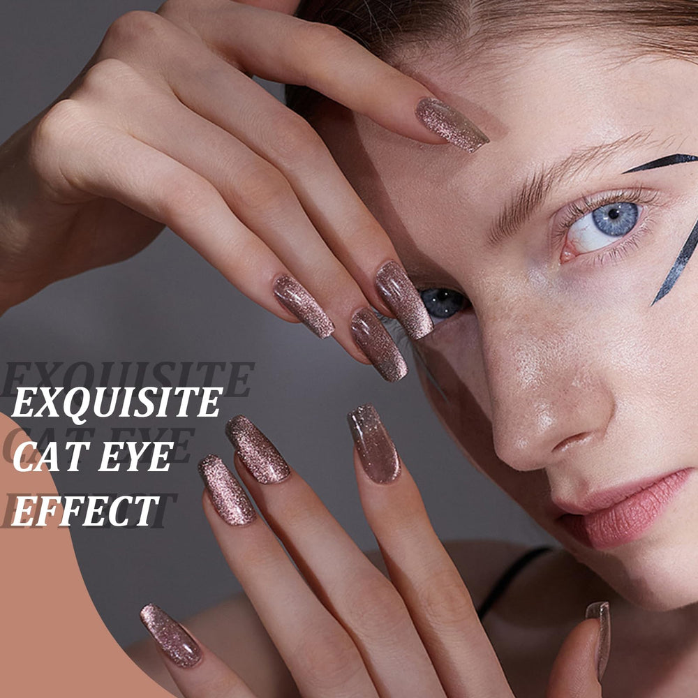 FOWSRHRG cat eye effect demo on natural nails