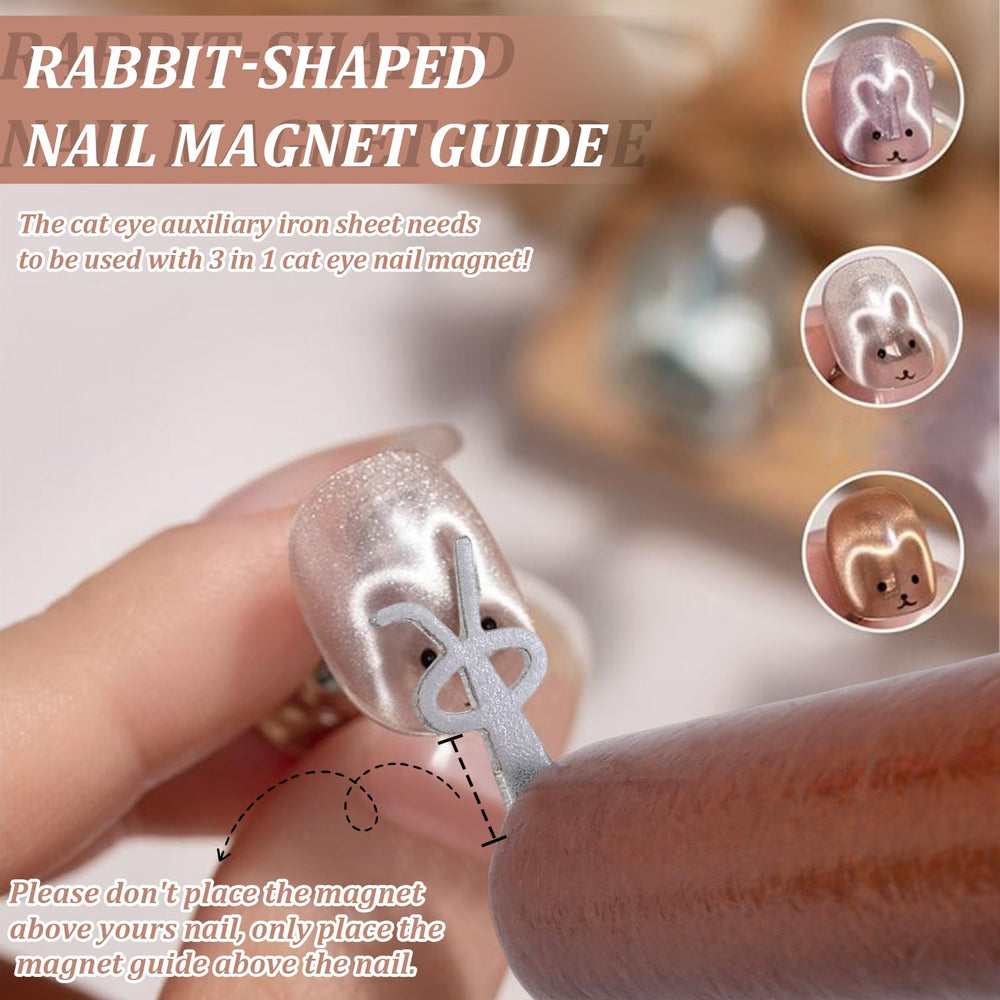 FOWSRHRG rabbit magnet guide enabling playful nail art styles