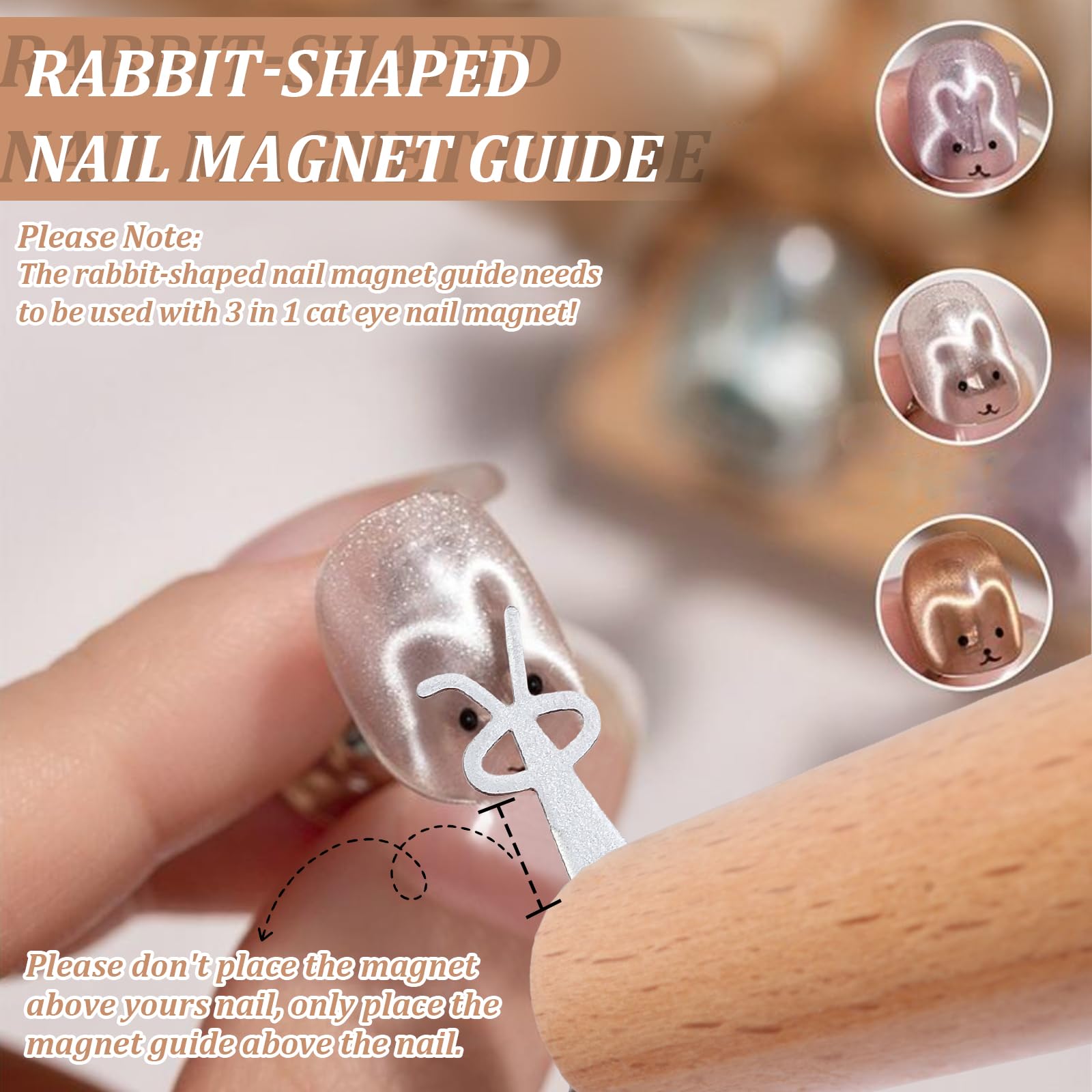 FOWSRHRG rabbit-shaped magnet guide for playful nails