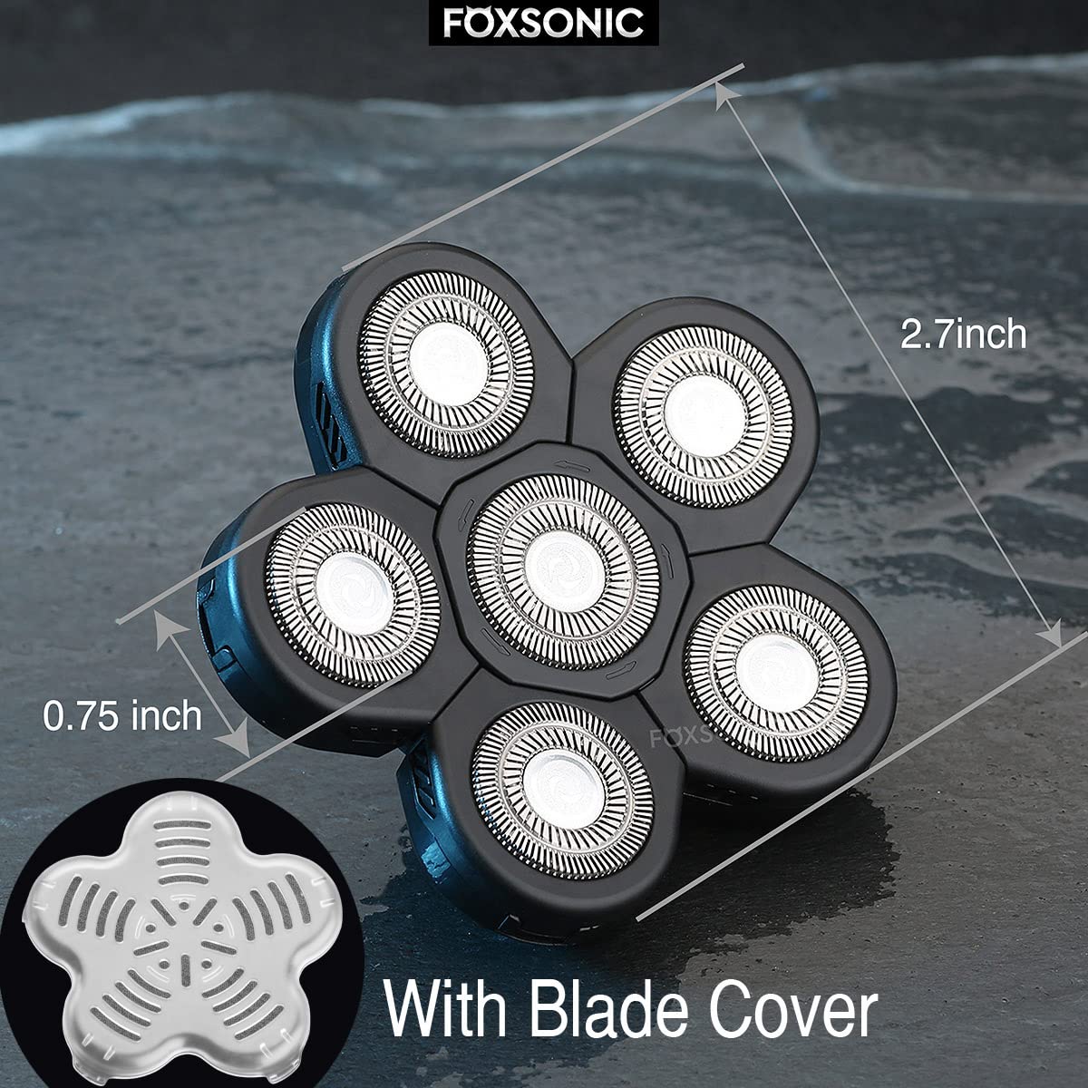 FOXSONIC 6D floating heads glide along curves for comfortable shave