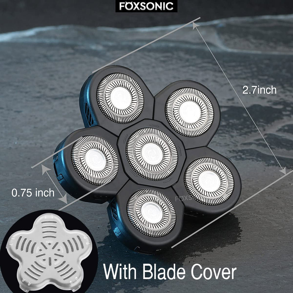 FOXSONIC 6D floating heads glide along curves for comfortable shave