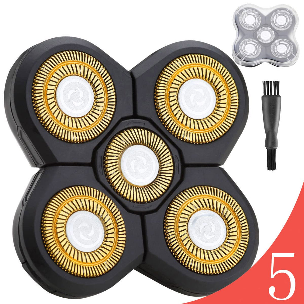 FOXSONIC upgraded 5-blade heads front view deliver faster, smoother shaves.