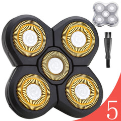 FOXSONIC upgraded 5-blade heads front view deliver faster, smoother shaves.
