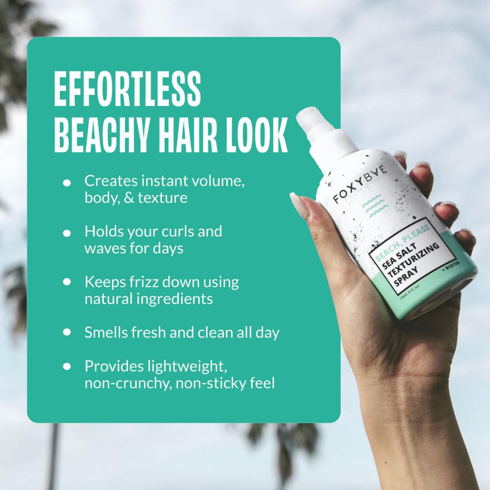 FoxyBae spray de sal marina en cabello — crea ondas fáciles