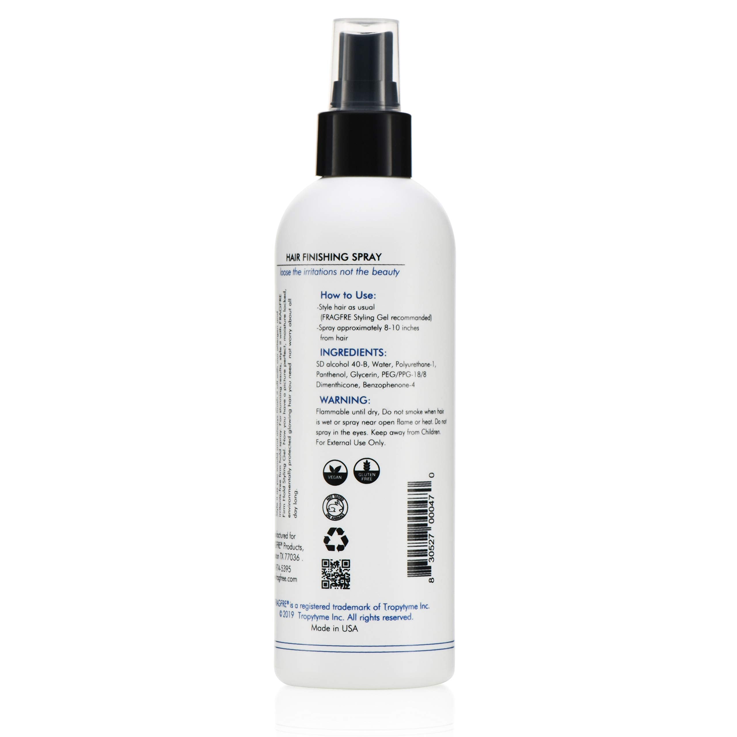 FRAGFRE Hair Finishing Spray libre de parabenos y sulfatos.