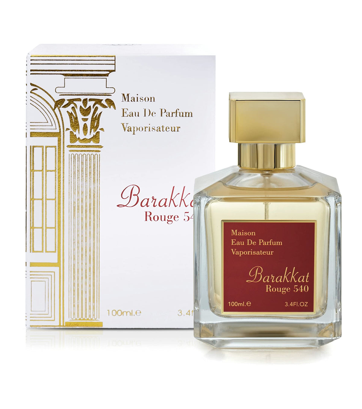 Fragrance World Barakkat Rouge 540 bottle close-up, ideal for evening wear.