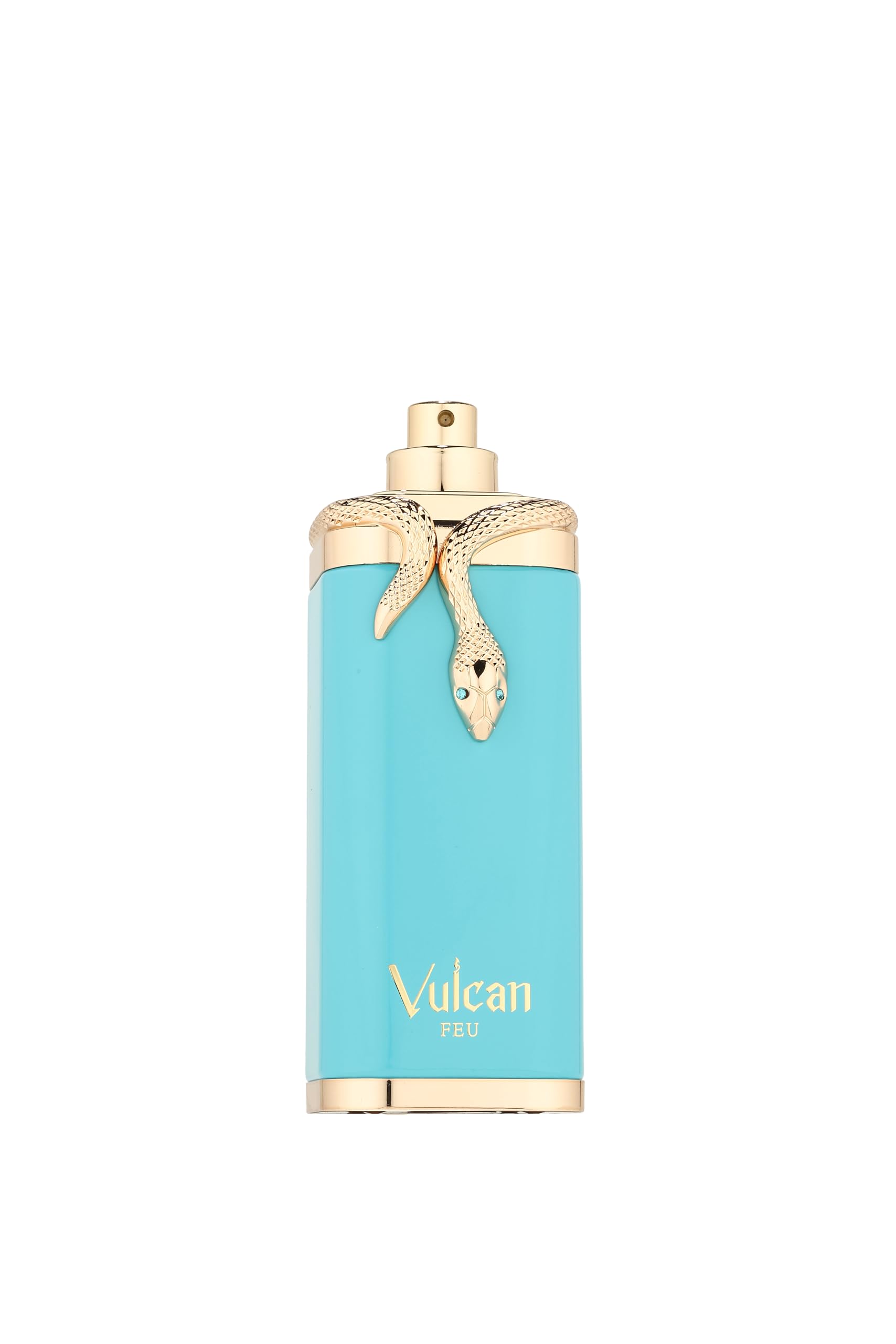 Fragrance World Vulcan Feu EDP packaging box conveys luxury and gift-ready presentation.