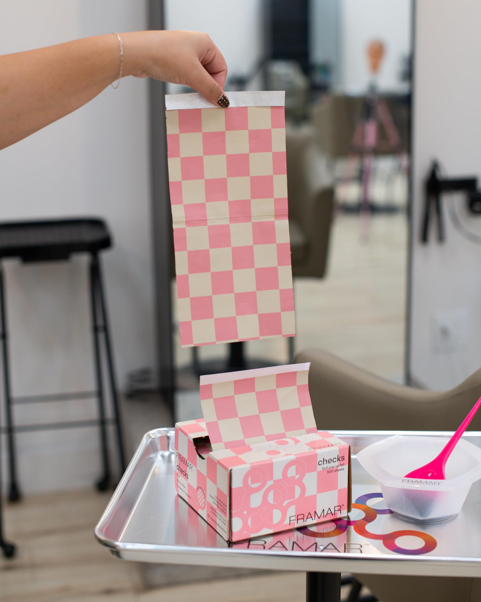 FRAMAR 5x11 salon foil demonstrates ready-to-use professional sizing.