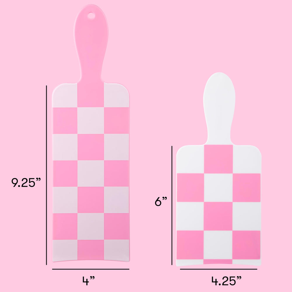 FRAMAR checkered balayage board paddle large white for even bleaching on long hair