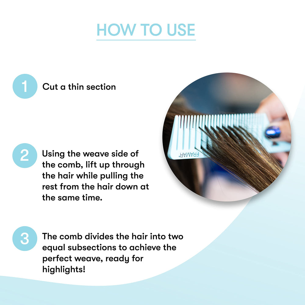 FRAMAR Dreamweaver pastel blue highlight combs prevent static and frizz