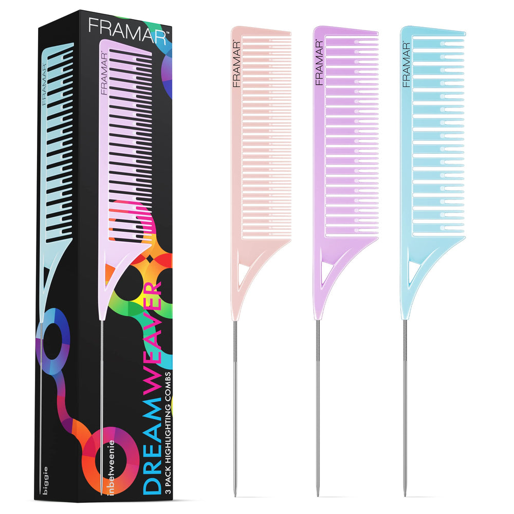 FRAMAR Dreamweaver pastel pink highlight comb set for precise sectioning