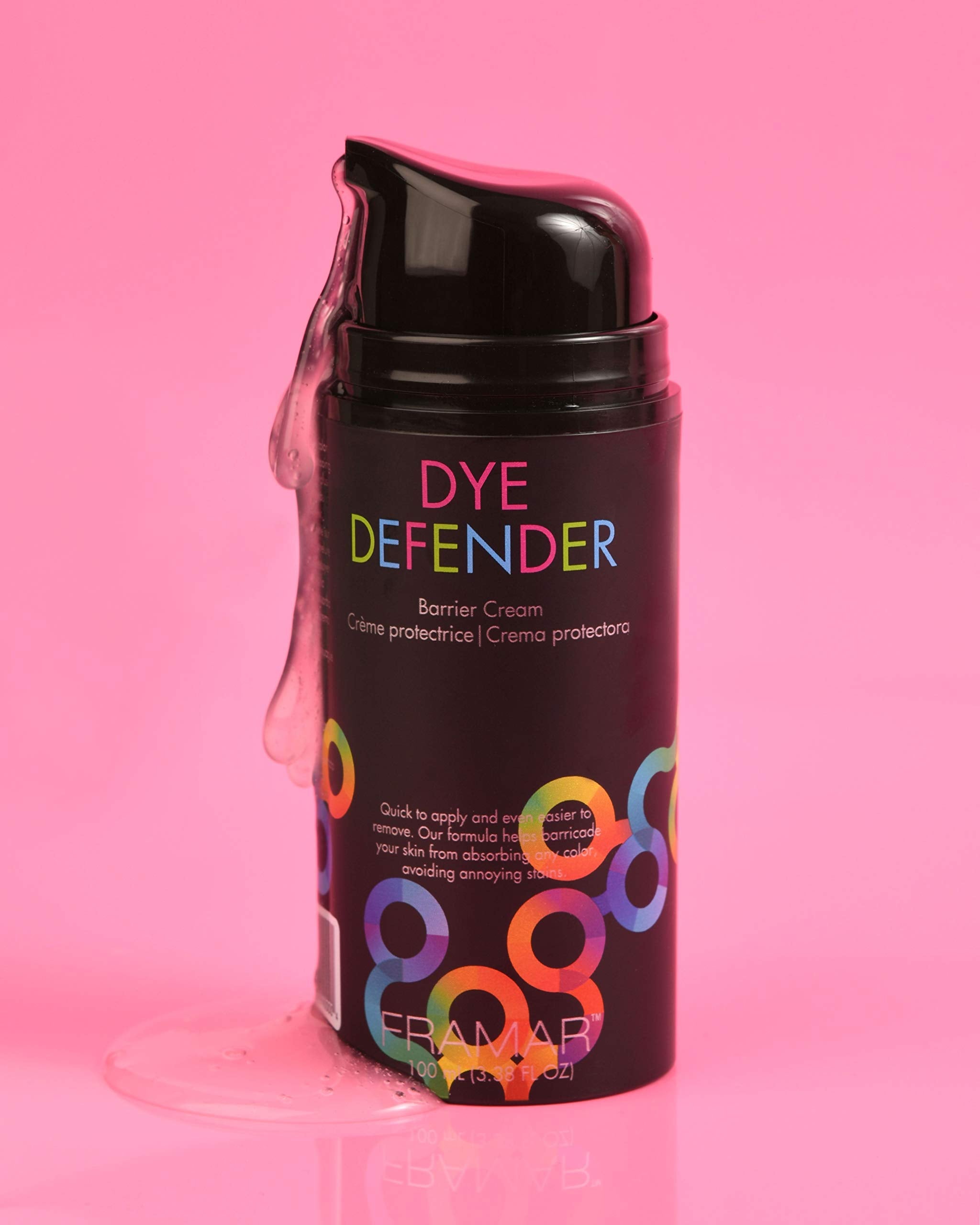 Framar Dye Defender barrier cream travel size bottle for on‑the‑go protection.