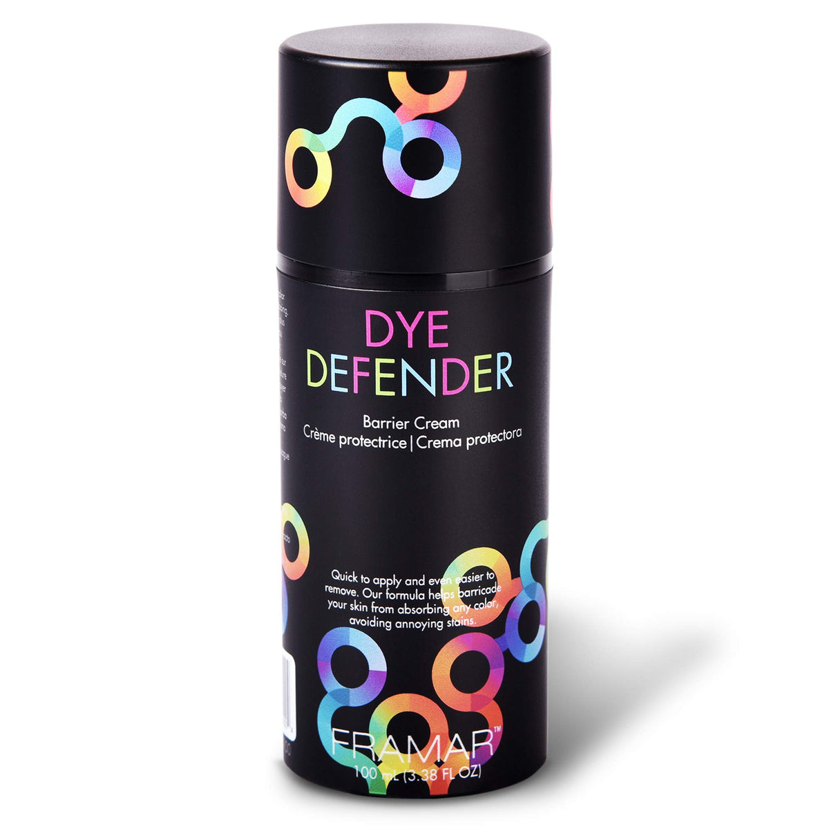 Framar Dye Defender barrier cream tube front protects skin during color application.