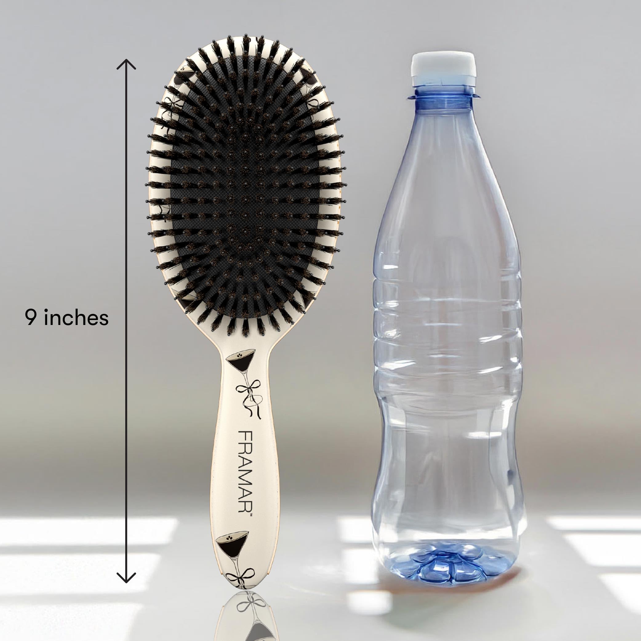 Framar hair brush for fine hair stimulates scalp for healthier roots