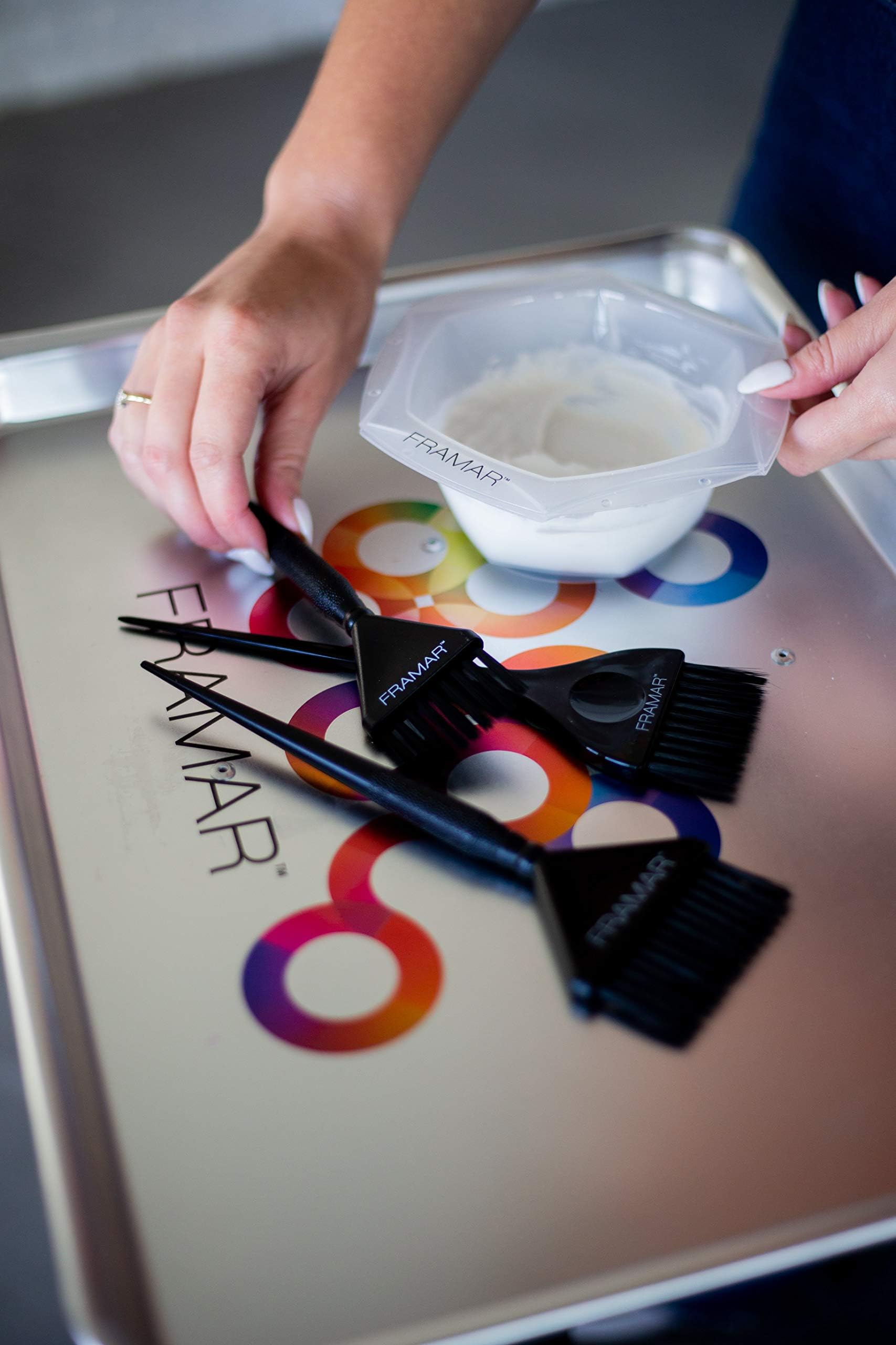 Framar Hair Color Brush Kit tools for everyday dye tasks.