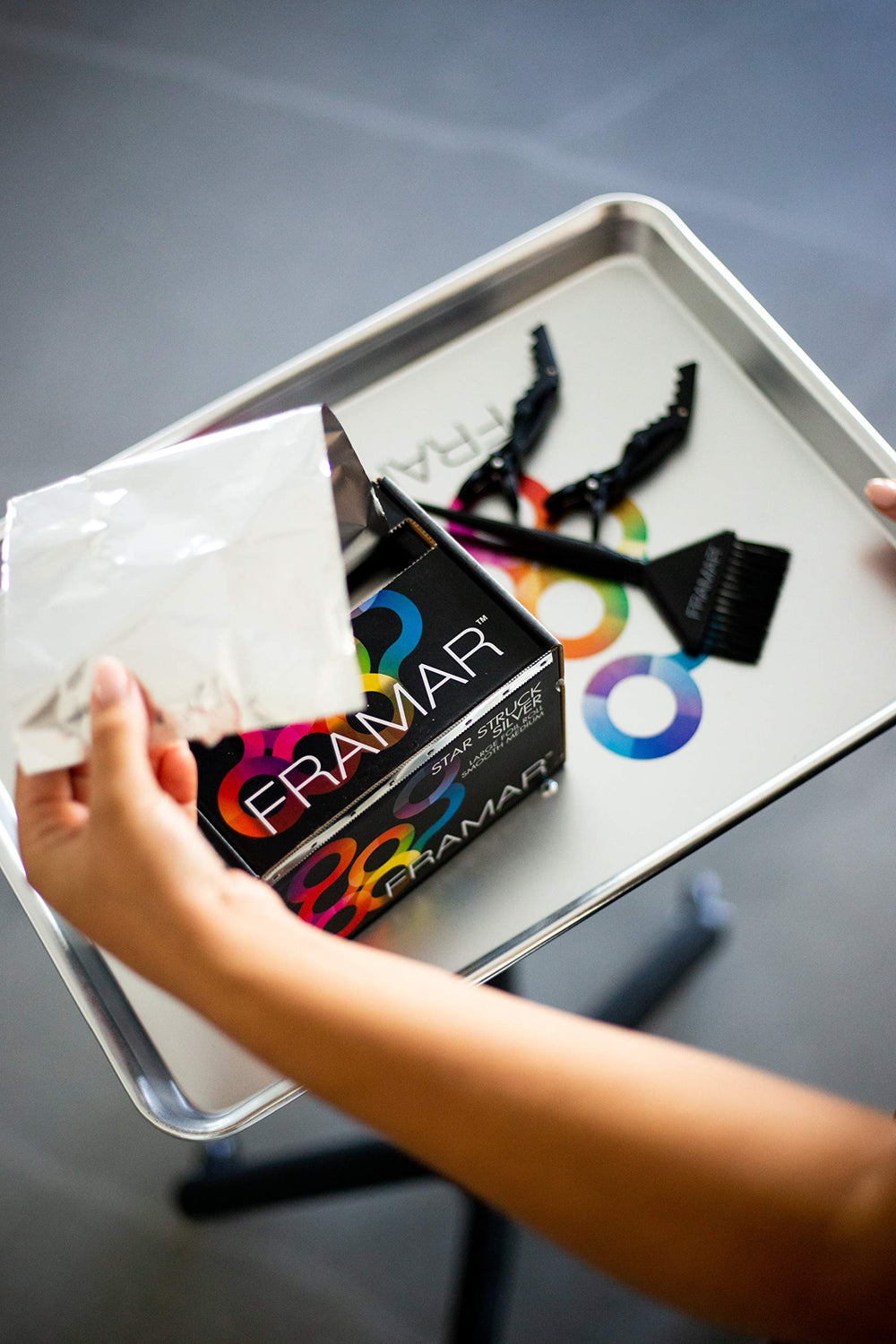 FRAMAR long-hair highlights foil ready for extended sections and even color.