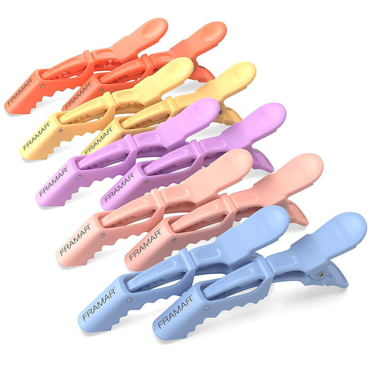 Framar Pastel Clip Aligator de 10 piezas para salón, agarre firme sin resbalar.