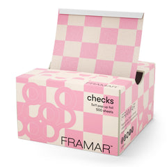FRAMAR pink checkered foil pack for consistent color results at the salon.