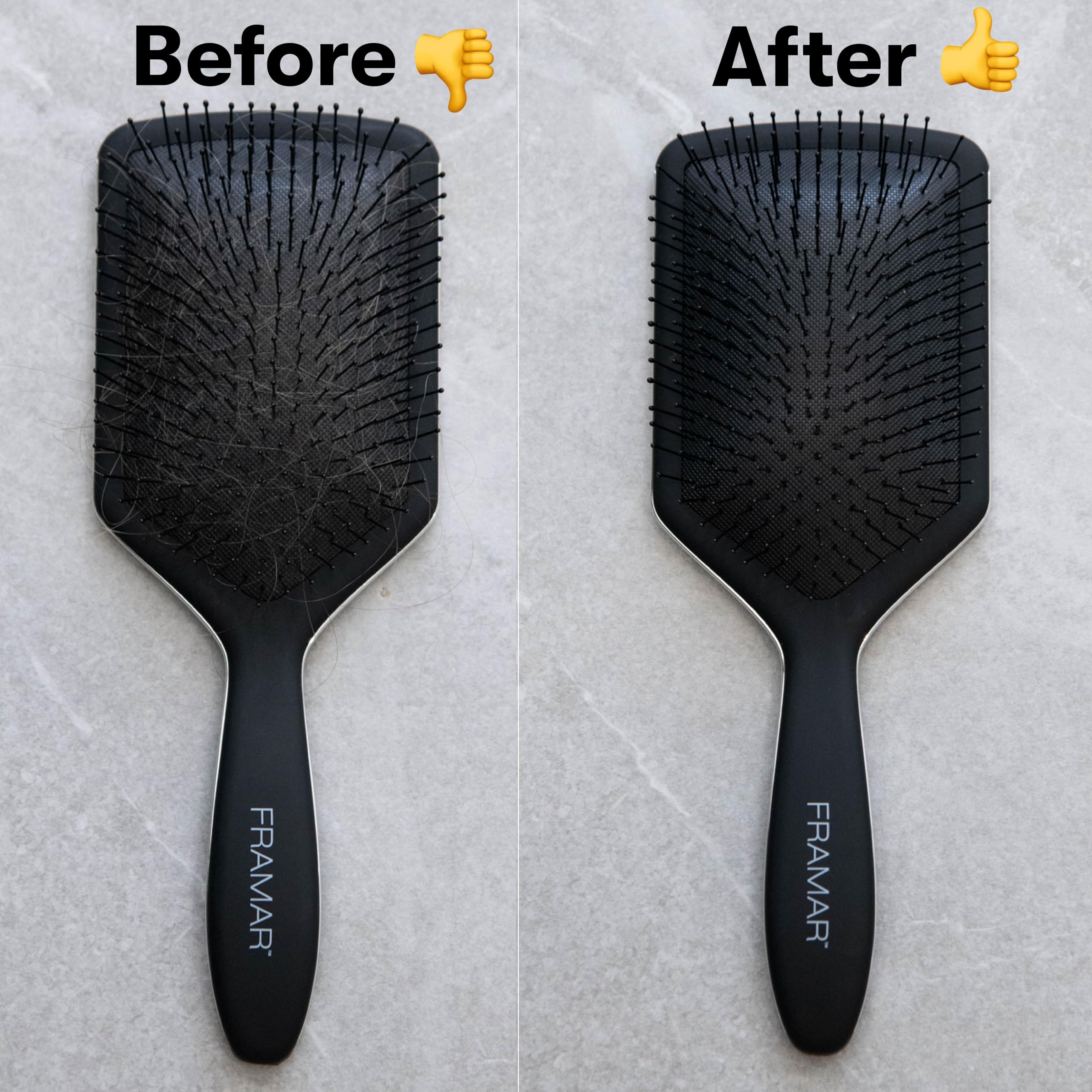FRAMAR Premium Hair Brush Cleaner Tool for detangling brushes delivers dual-edge cleaning.