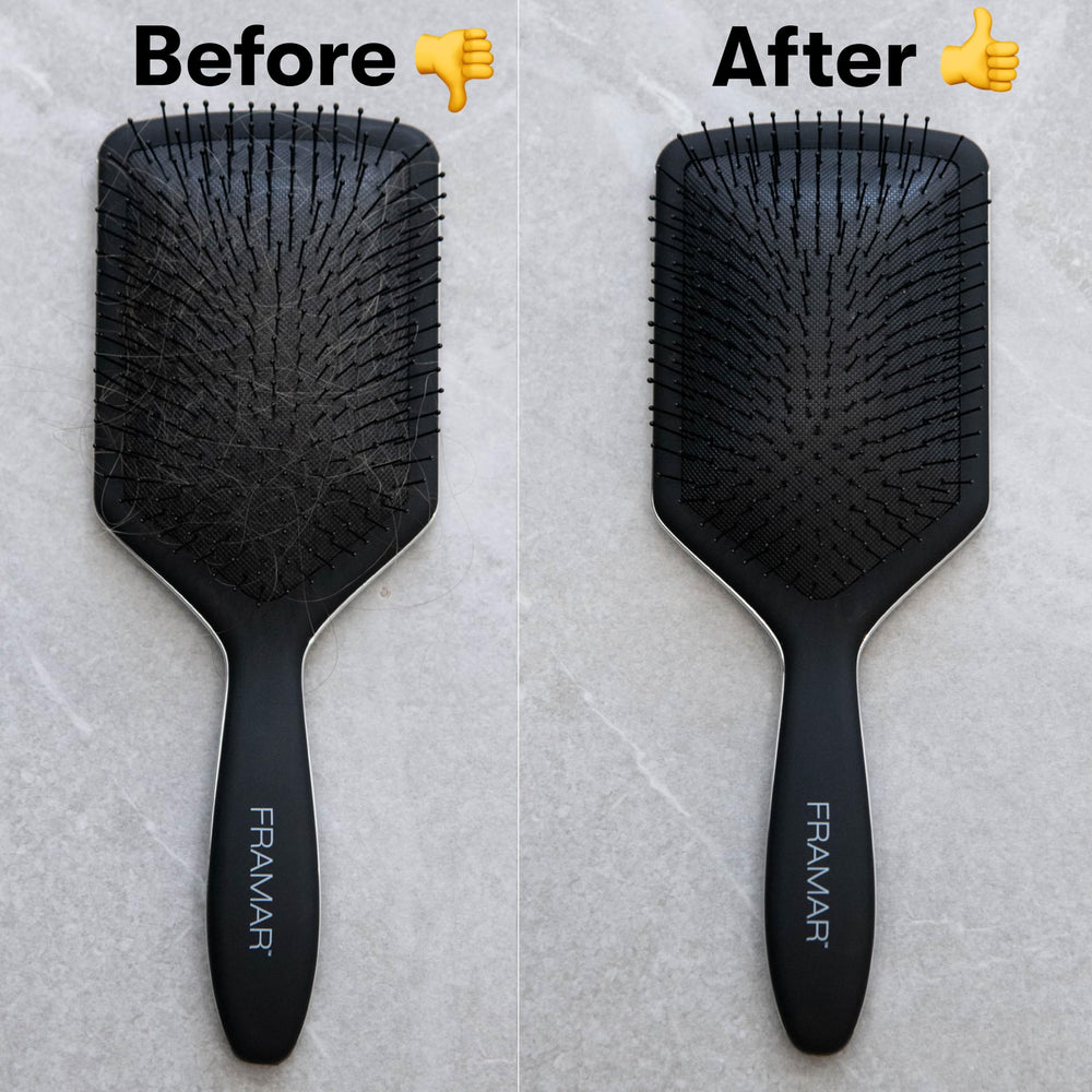 FRAMAR Premium Hair Brush Cleaner Tool for detangling brushes delivers dual-edge cleaning.