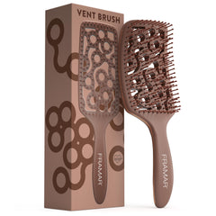FRAMAR professional vented hair brush curves for blow-dry, delivering smooth gliding and scalp massage.