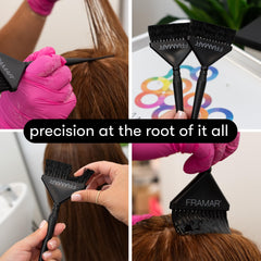 FRAMAR Root Repair Tint Brushes ideal for even color distribution.
