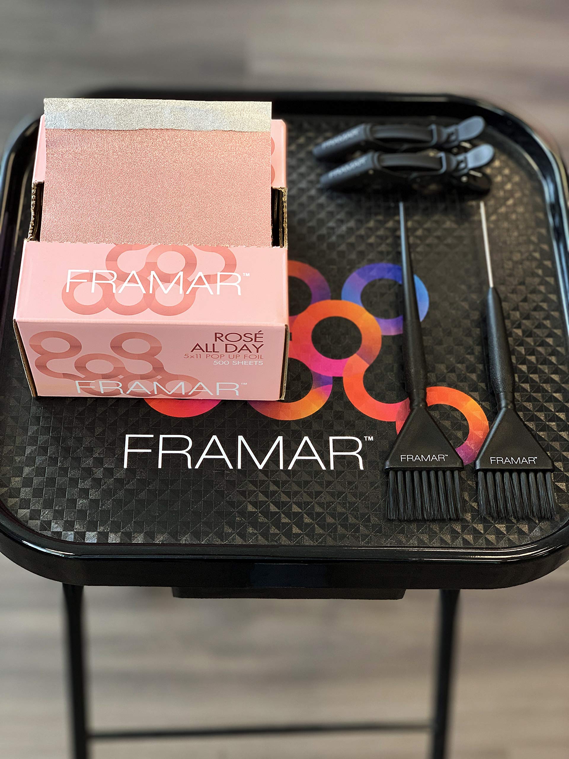 FRAMAR Rose embossed foil quality enhances client experience behind the chair