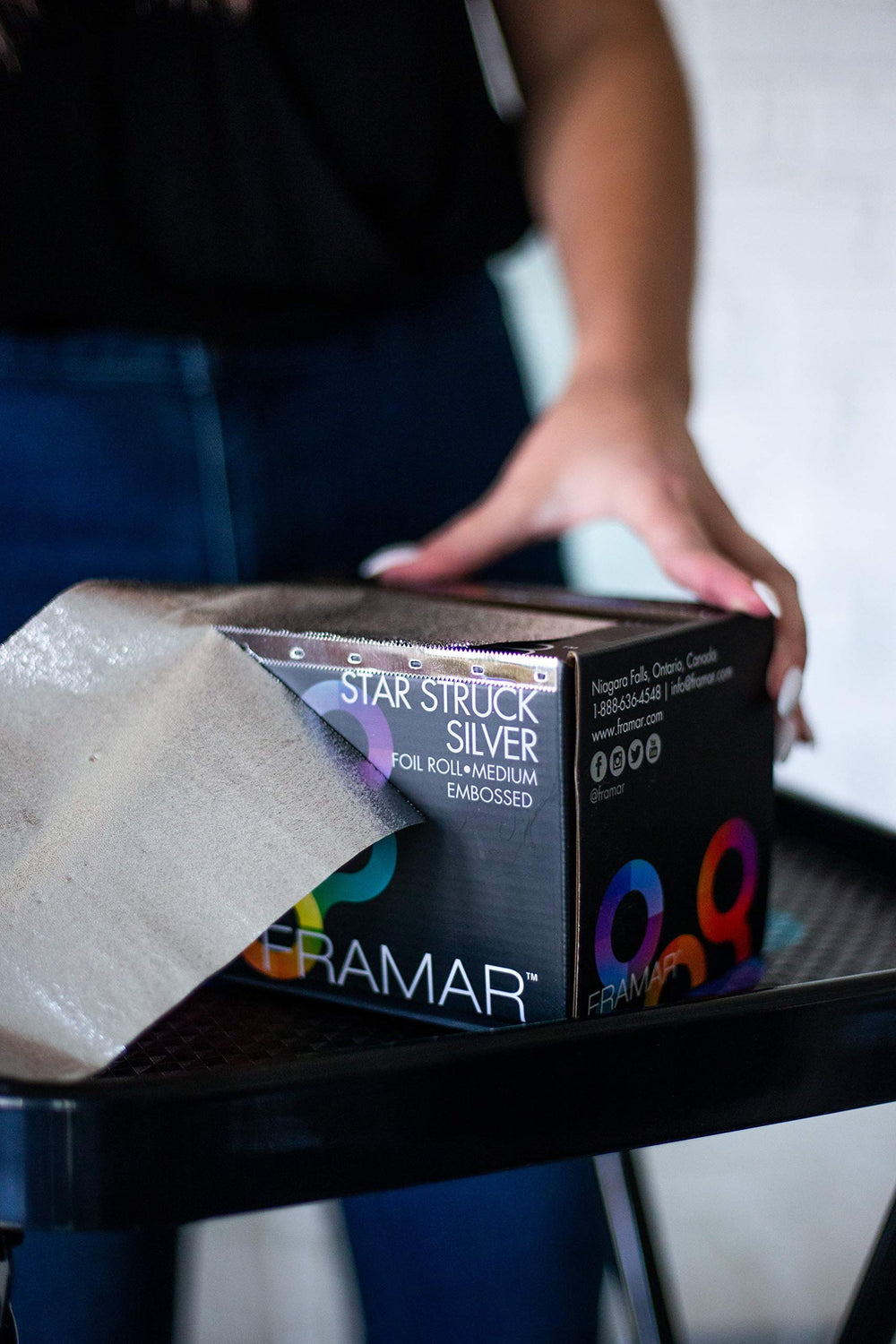 Framar Silver Hair Foil embossed texture provides slip-resistant grip.