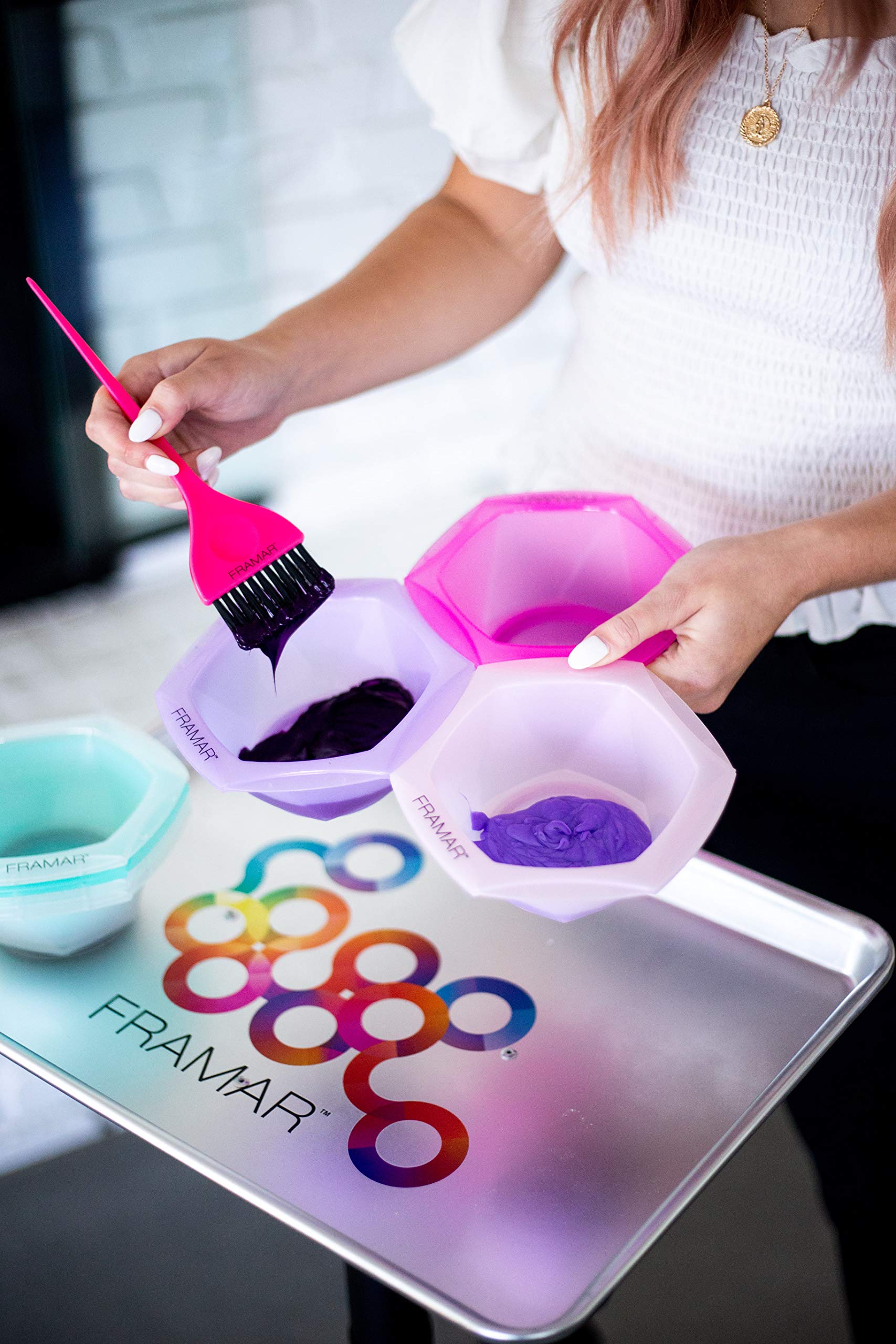 FRAMAR stain-resistant bowls withstand repeated color mixing sessions.