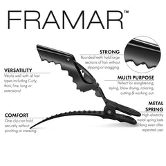 FRAMAR strong elastic spring clip ensures durable hold during styling sessions.