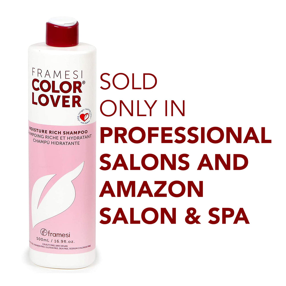 Heat protection icon on FRAMESI Color Lover bottle for styling safety