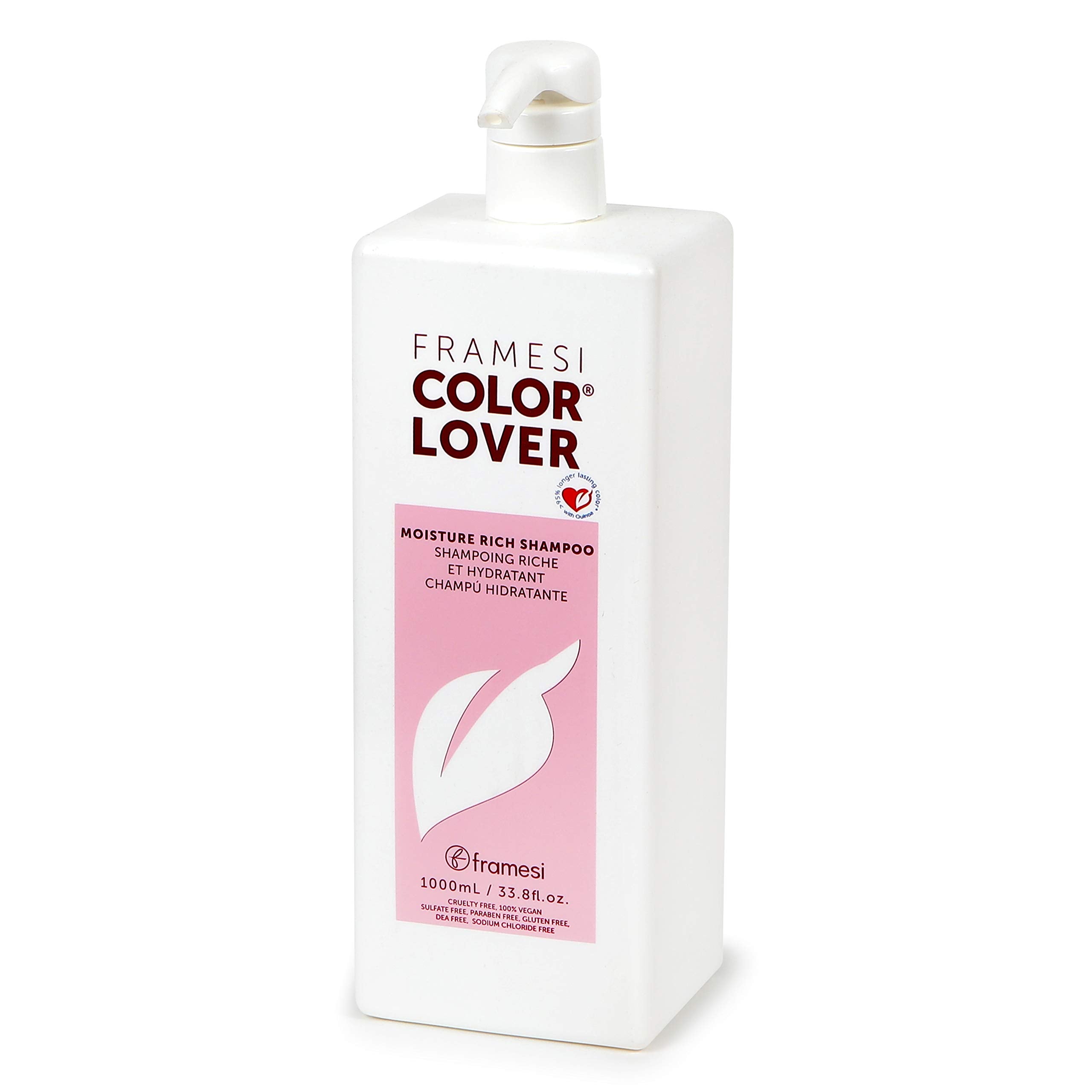 FRAMESI Color Lover Moisture Rich Shampoo bottle front for color protection.