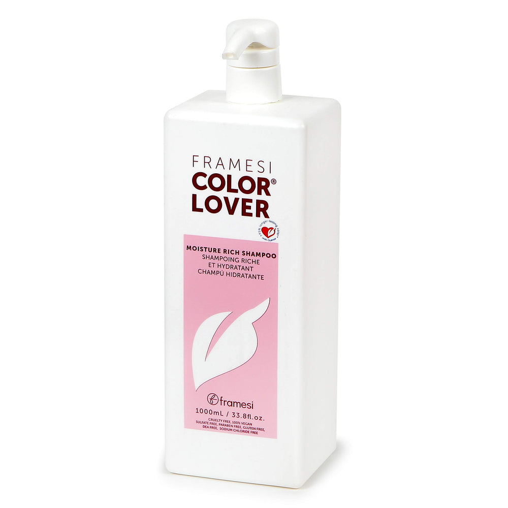 FRAMESI Color Lover Moisture Rich Shampoo bottle front for color protection.